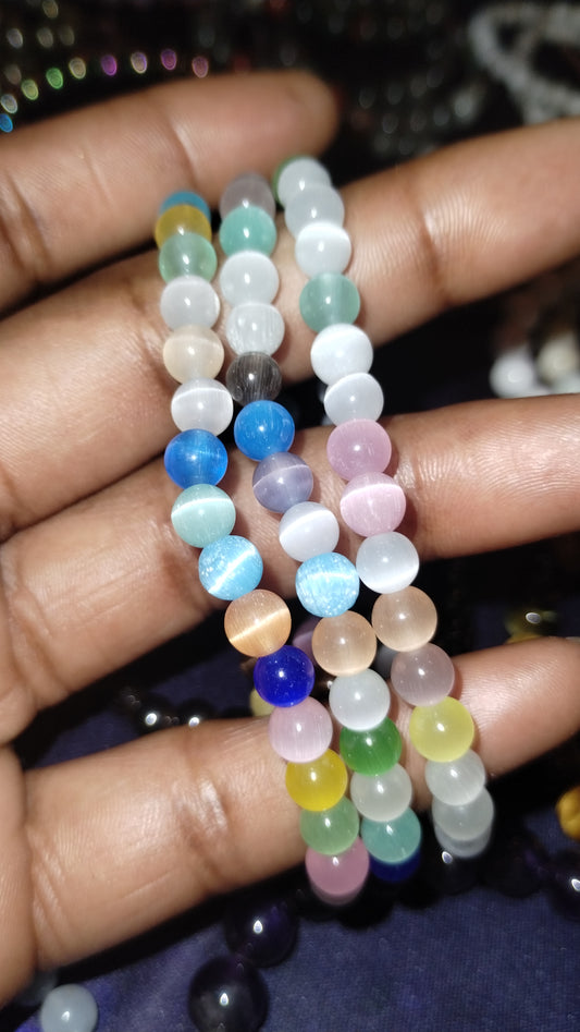 Mixed Cat's Eye bracelet 6mm