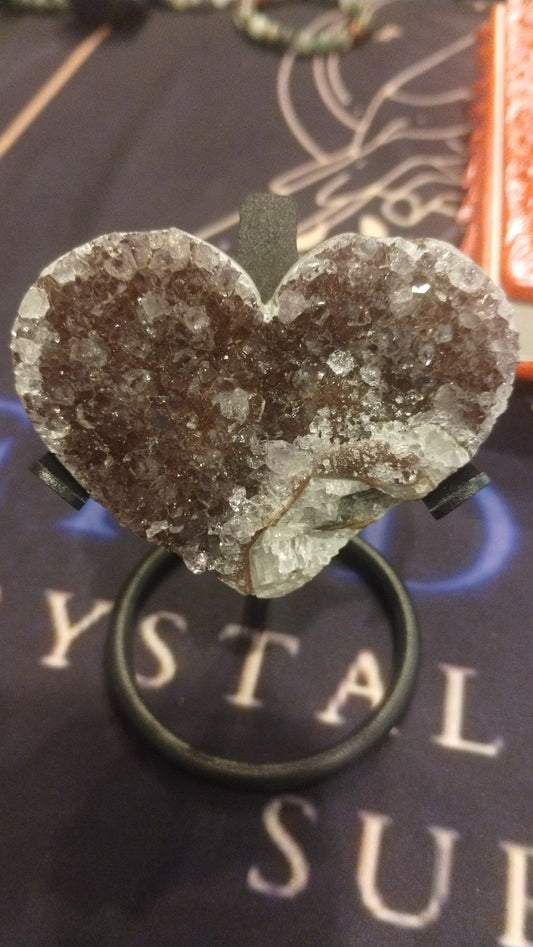 Raw Amethyst Heart w/ Stand