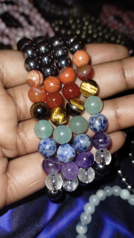 Chakra w/ Hematite Bracelet 8mm