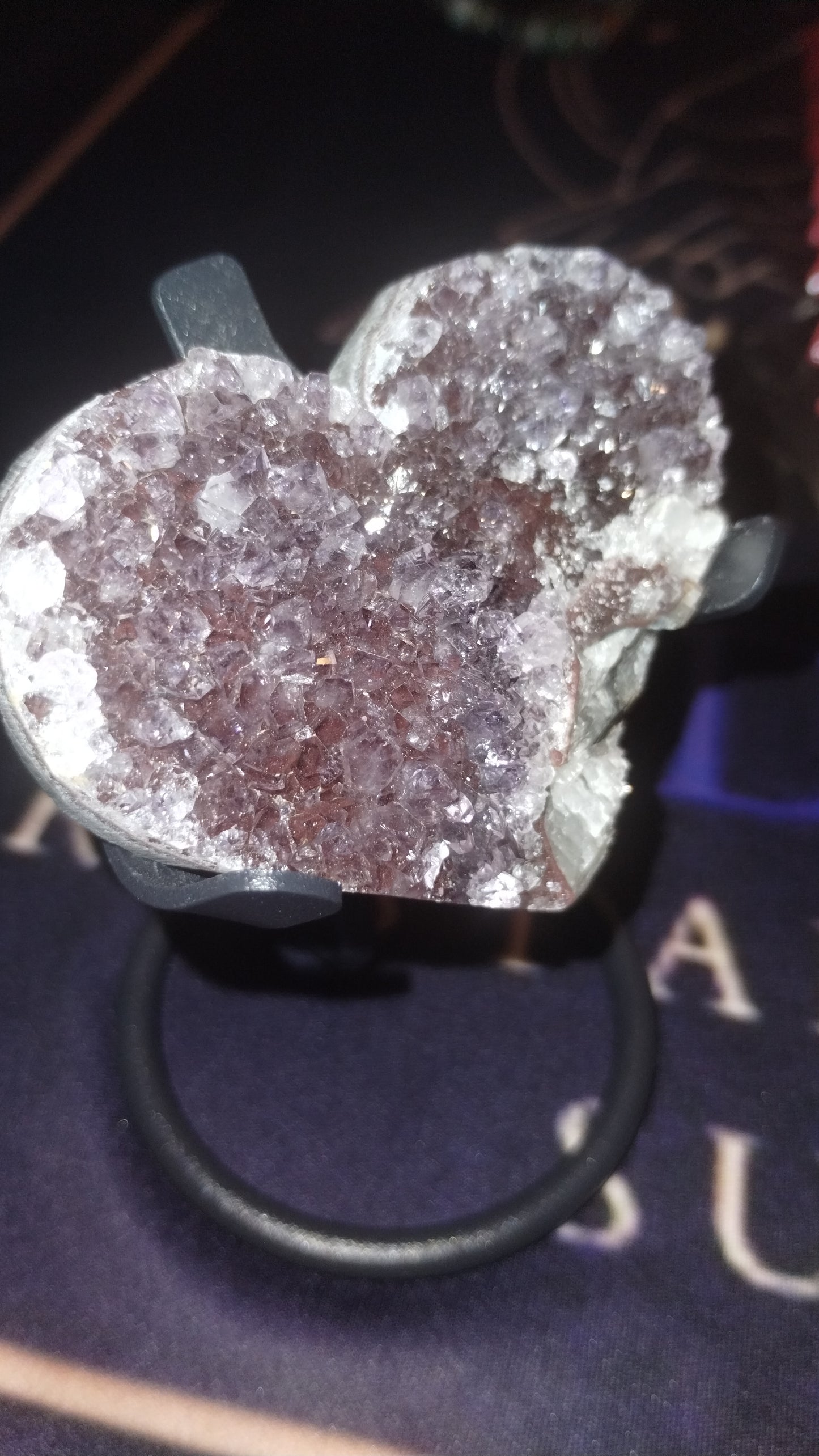 Raw Amethyst Heart w/ Stand