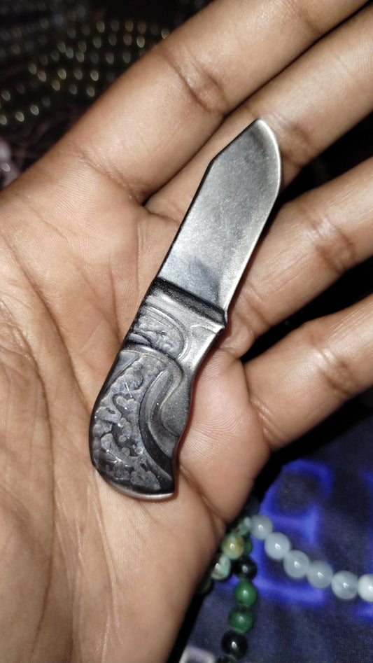 Silver Obsidian knife