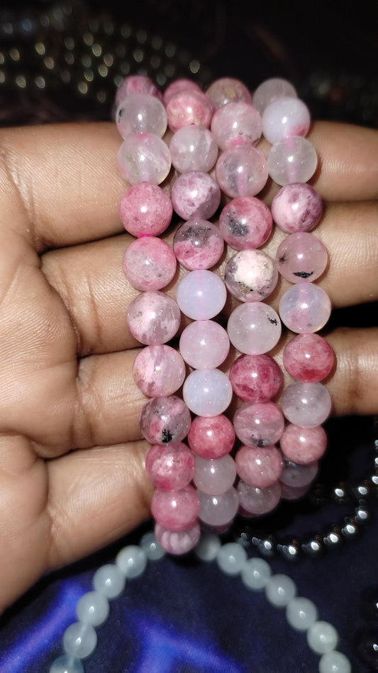 Iced rhodonite 8mm