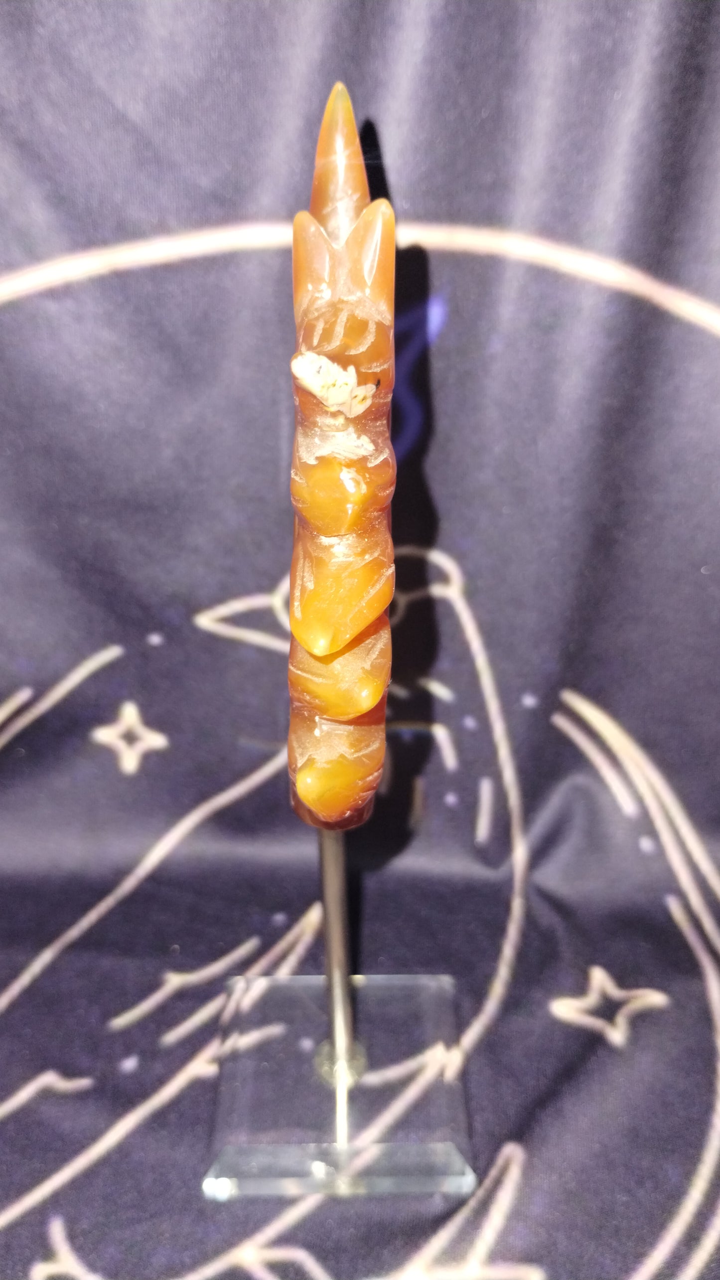 Carnelian Unicorn with Glass stand